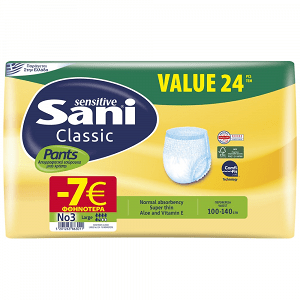 Sani Pants Εσώρουχα Ακράτειας Classic N. 3 Large 24τεμ -7,00€
