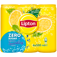 Lipton Sparkling Λεμόνι Χωρίς Ζάχαρη 6x330ml