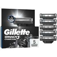 Gillette Mach III Ξυραφάκια Charcoal Ανταλλακτικά 5τεμ