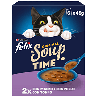 Felix Soups Βοδινό Κοτόπουλο Τόνος 6x48gr