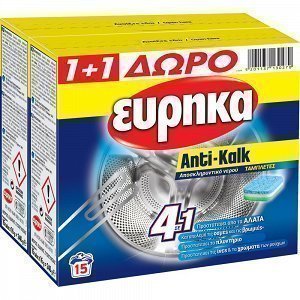 Εύρηκα Αnti-Kalk Ταμπλέτες Απορρυπαντικό Πλυντηρίου Ρούχων 40gr (1+1 Δώρο)