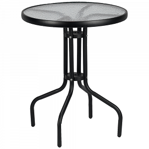 Τραπέζι Μεταλλικό Στρογγυλό Μαύρο 60cm