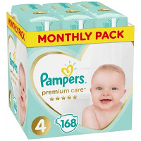 Pampers Πάνες Premium Care Monthly Pack (168τεμ) Νο4 (9-14kg)
