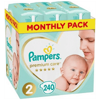 Pampers Πάνες Premium Care Monthly Pack (240τεμ) Νο2 (4-8kg)