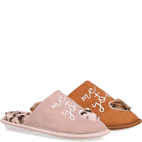 Migato Γυναικεία Παντόφλα Λεοπάρ Καρδιά Χρωματιστή