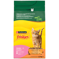 Friskies Ξηρά Τροφή Για Γάτες Junior Κοτόπουλο,Γάλα & Λαχανικά 1,5kg