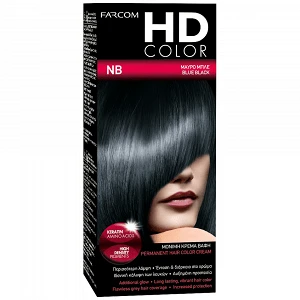 HD Color Σετ Βαφής Μαλλιών Ν-Β Μαύρο Μπλέ