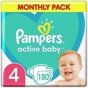 Pampers Active Baby Monthly Pack (180τεμ) Νο 4 (9-14kg)