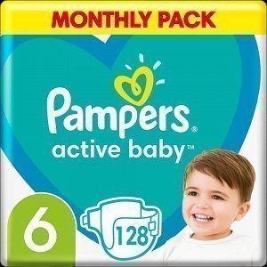 Pampers Active Baby Monthly Pack (128τεμ) Νο 6 (13-18kg)