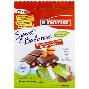 Γιώτης Sweet & Balance Σοκολατάκια Γάλακτος Αμύγδαλο Χωρίς Γλουτένη 200gr