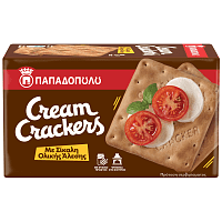 Παπαδοπούλου Cream Crackers Σίκαλης Ολικής Άλεσης 175gr