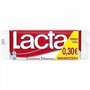 Lacta Σοκολάτα Γάλακτος 85gr 3τεμ -0,30€