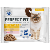 Perfect Fit Τροφή Για Στειρωμένες Γάτες Sensitive 1+ 4x85 gr