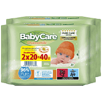Babycare Χαμομήλι Μωρομάντηλα Double Pack 2x20τεμ