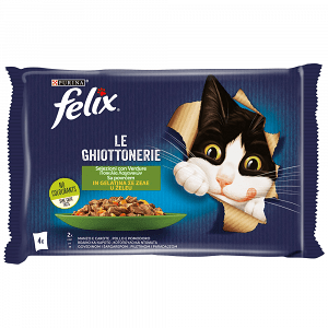 Felix Agail Υγρή Τροφή Γάτας με Βοδινό-Καρότα-Ντομάτα 4x85gr