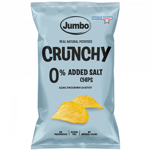 Jumbo Crunchy Chips Χωρίς Αλάτι & Χωρίς Γλουτένη 140gr