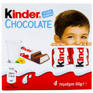 Ferrero Kinder Σοκολάτα 4τεμ 50gr