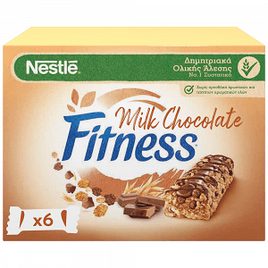 Nestle Fitness Μπάρες Δημητριακών Delice Σοκολάτα Γάλακτος 6x22,5gr