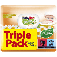 Babylino Sensitive Μωρομάντηλα Triple Pack 3x54τεμ