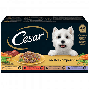 Cesar Υγρή Τροφή Κοτόπουλο Βοδινό Για Σκύλους 6x150gr 4 Τεμάχια