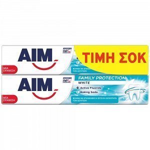 Aim Family Protection Οδοντόκρεμα 2x75ml Οικογενειακή Συσκευασία