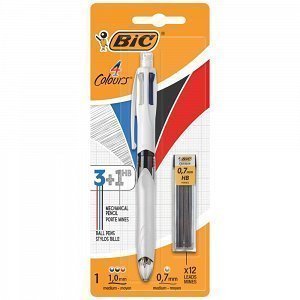 BIC 4 Colours 3+1HB Στυλό Διαρκείας Και Μηχανικό Μολύβι - 1τεμ+12μύτες 0.7 mm HB