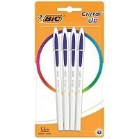 BIC Cristal Up Στυλό Διαρκειας Μεσαία Μύτη (1.2 mm) - Μπλε, 4τεμάχια