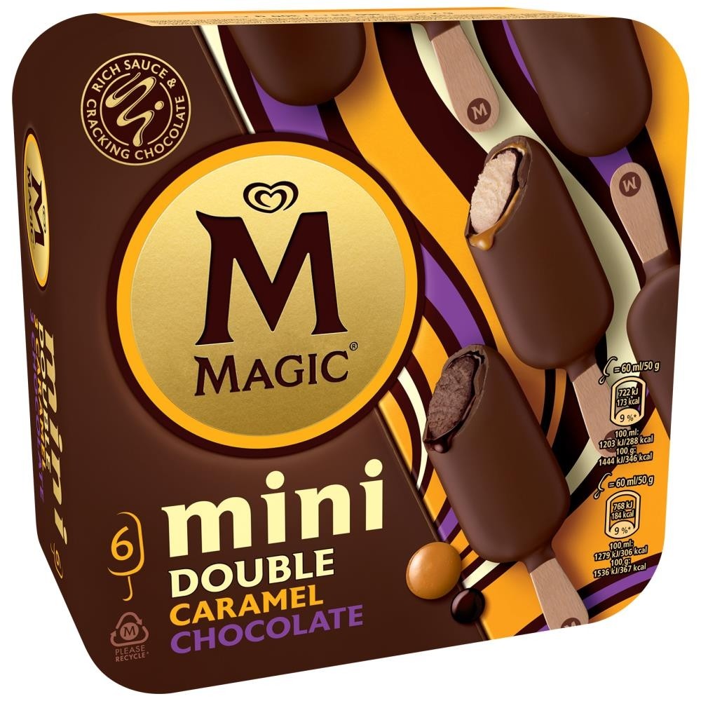 Algida Magic Παγωτό Mini Choco Caramel 6τεμ 300gr