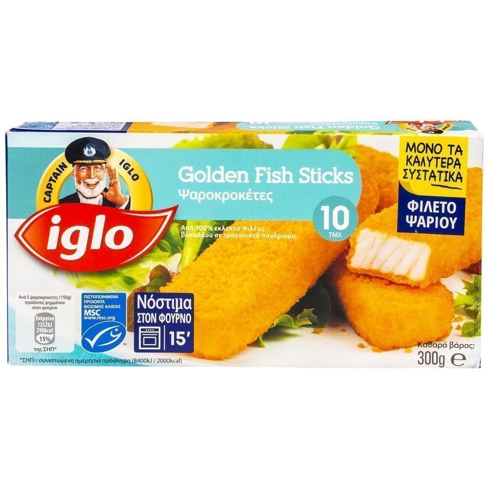 Captain Iglo Fish Sticks Κατεψυγμένα 300gr mymarket.gr