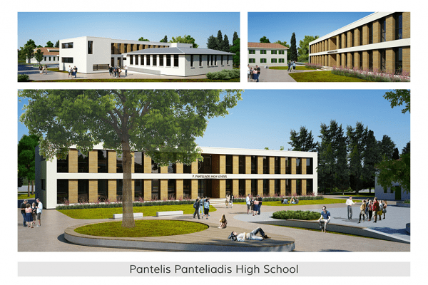 Το νέο κτήριο του λυκείου της Αμερικανικής Σχολής Θεσσαλονίκης δωρεά της οικογενείας Παντελιάδη.