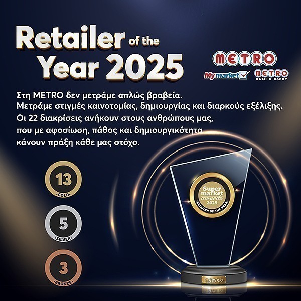 Η METRO αναδείχθηκε Retailer of the Year 2025 στα Supermarket Awards!
