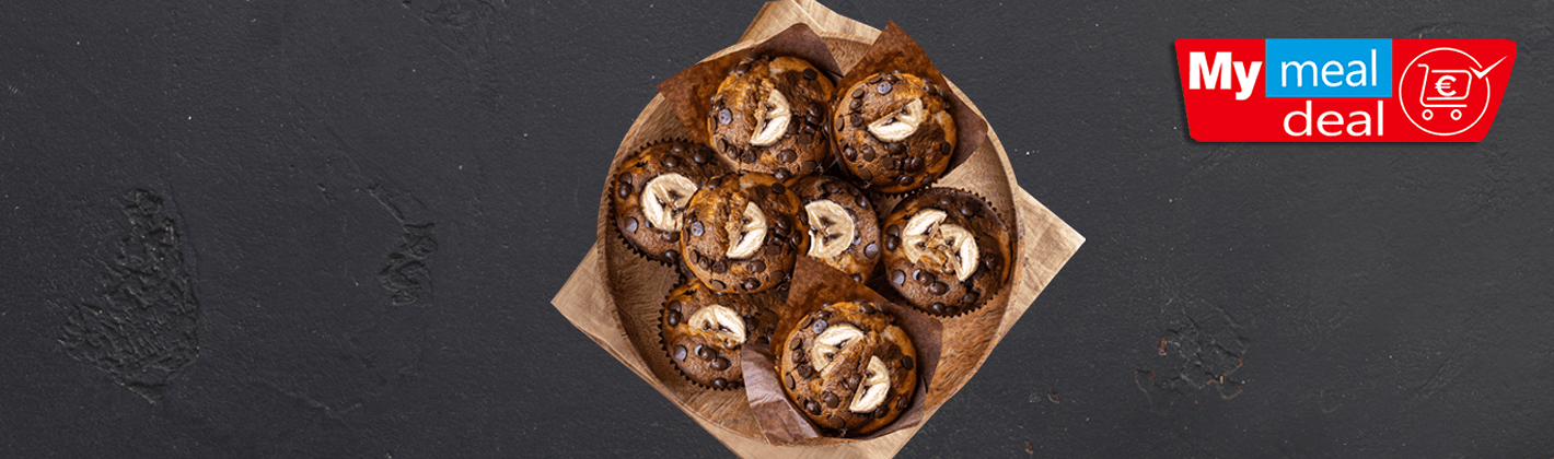 Muffins Μπανάνα με Σοκολάτα