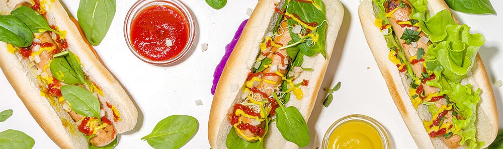 Χορτοφαγικό hot dog με διάφορα λαχανικά