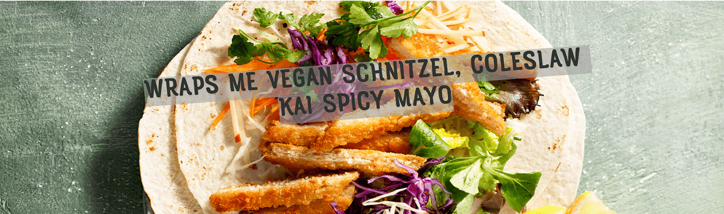 Wraps με Vegan Schnitzel, Coleslaw & Spicy Mayo